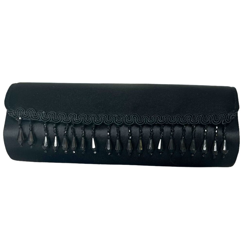 MAC Cosmetics Limited Edition Black Satin Beaded Clutch